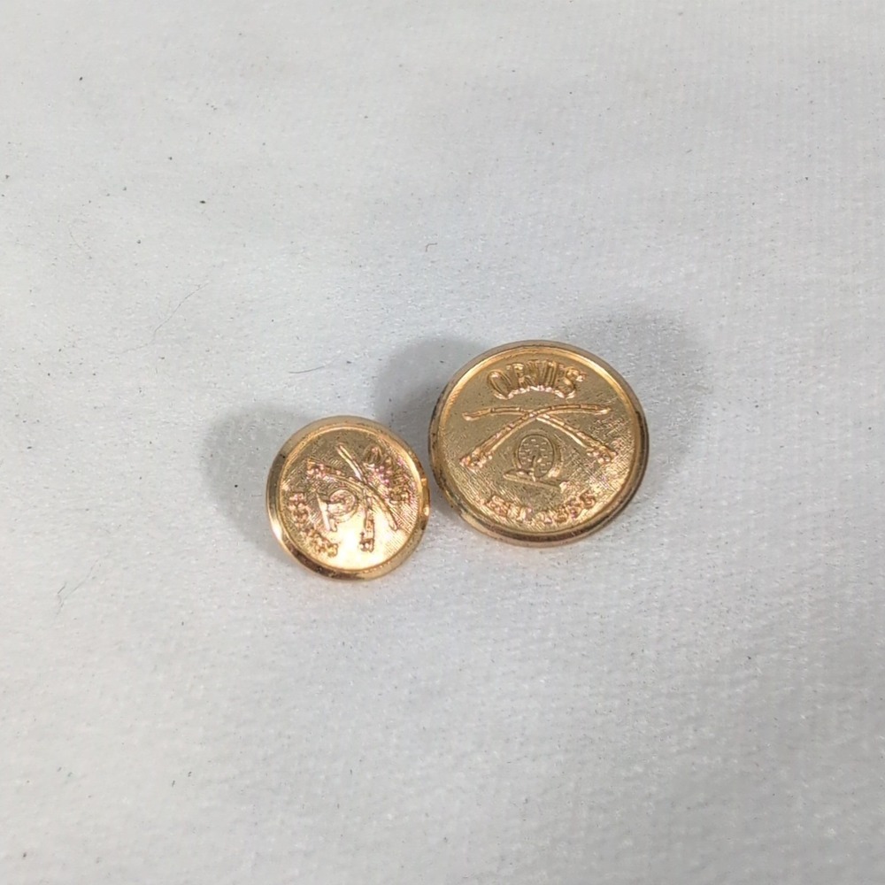 Orvis Gold Waterbury Metal Replacement Buttons Mens Blazer Set of 2 Front Sleeve
